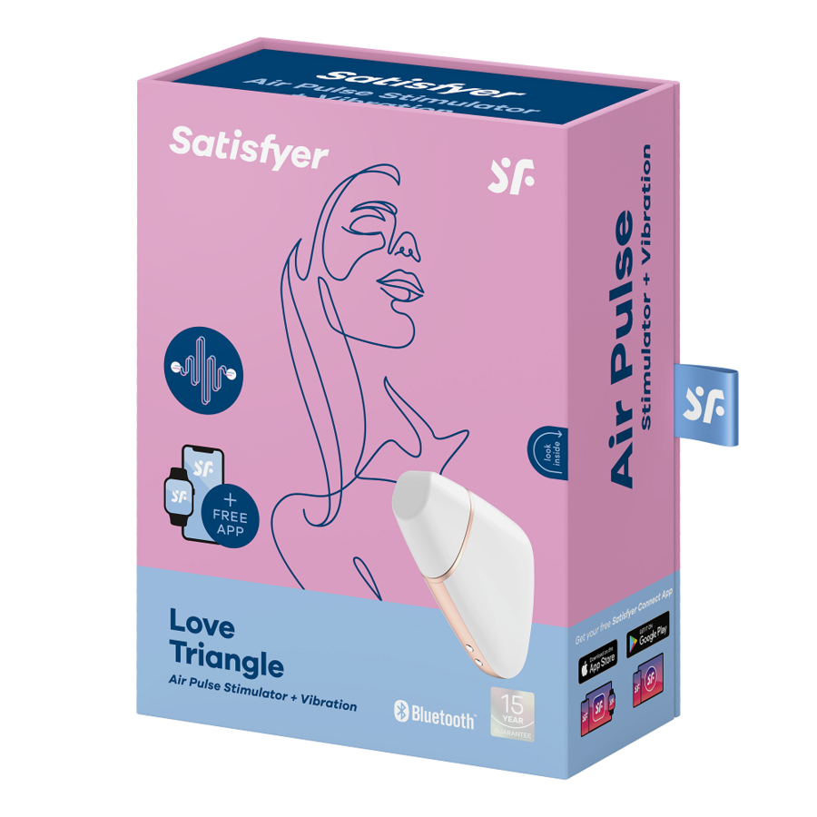 SATISFYER - ESTIMULADOR E VIBRADOR LOVE TRIANGLE BRANCO