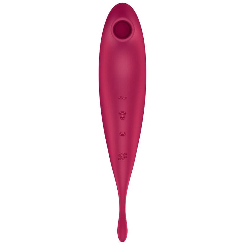 SATISFYER - TWIRLING PRO+ ESTIMULADOR DE PULSO DE AR E APLICATIVO VIBRADOR VERMELHO