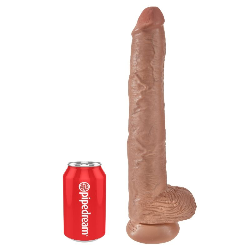 KING COCK PÊNIS REALISTA COM TESTÍCULOS 35,6 CM