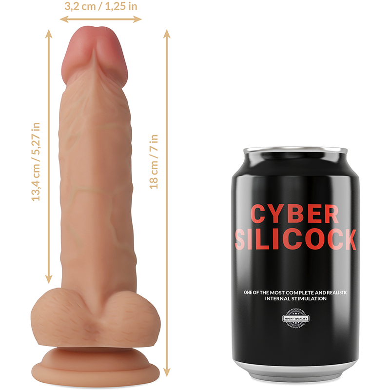 CYBER SILICOCK - STRAP-ON JUDE SILICONE LÍQUIDO COM 3 ANÉIS GRTIS 18 CM -O- 3.2 CM