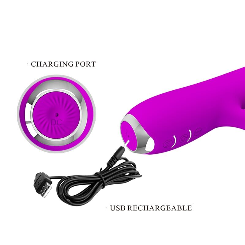 PRETTY LOVE - RACHEL VIBRADOR RECARREGÁVEL COM ONDAS ESTIMULANTES ROXO
