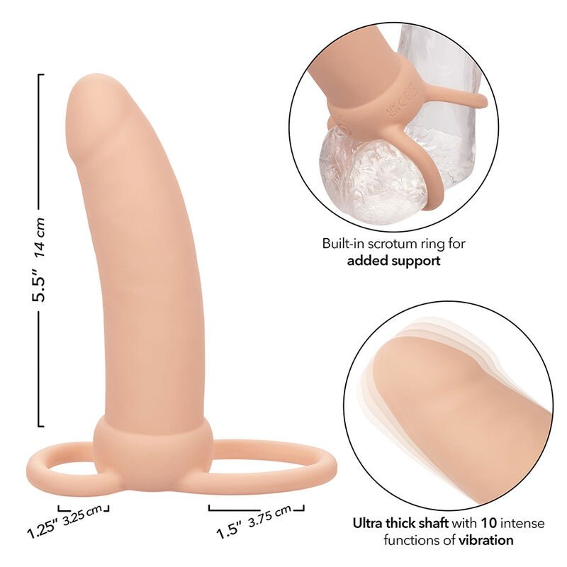 CALEXOTICS - MAXX THICK DUAL PENETRATOR 10 VIBRAÇÕES CARNE