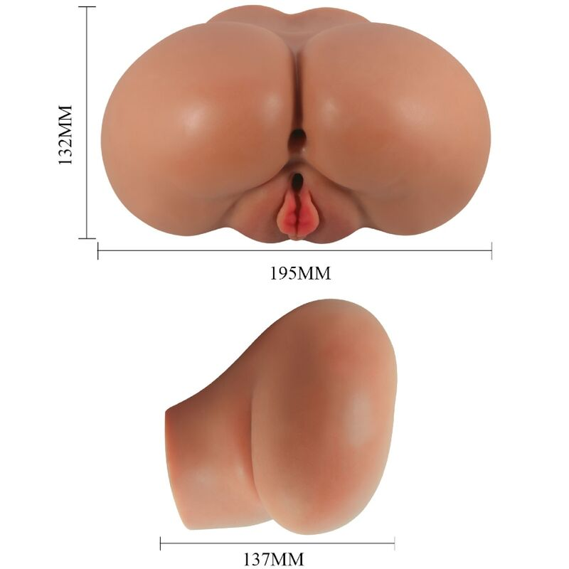 CRAZY BULL - LUNA VIBRADOR BUTT COM VAGINA REALISTA E ÂNUS CONTROLE DE CARNE REMOTO