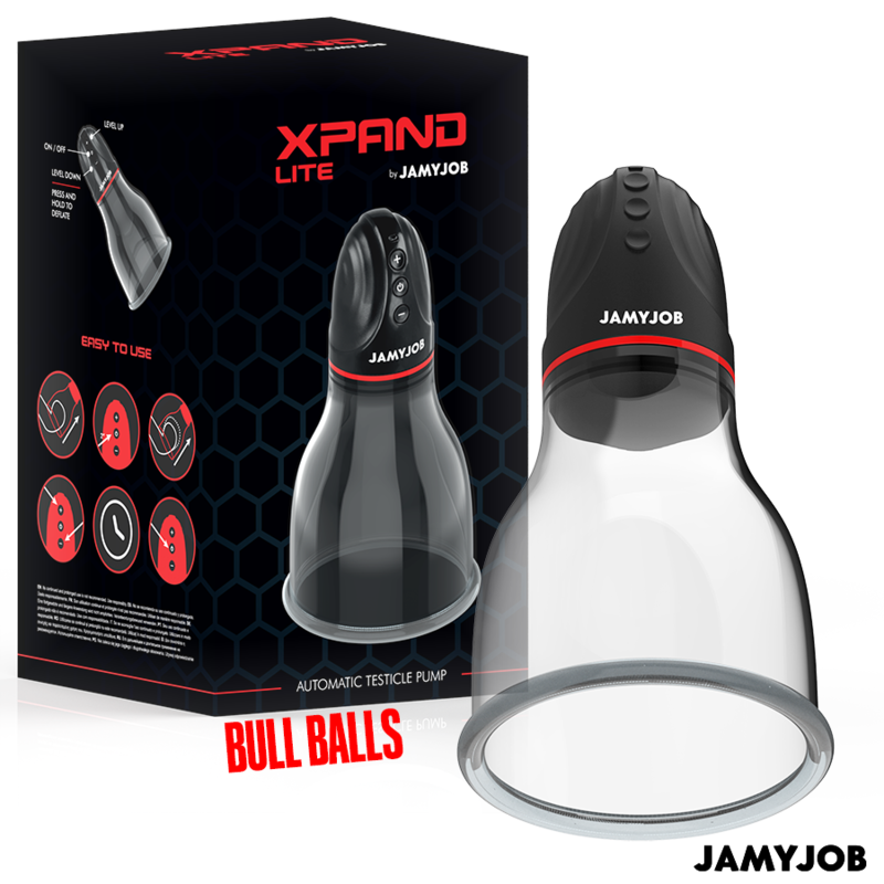 JAMYJOB - BOMBA DE TESTÍCULO AUTOMÁTICA XPAND LITE 3 NÍVEIS DE ONDAS ESTIMULANTES CINZA