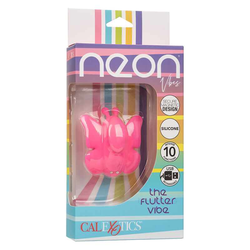 CALEXOTICS - NEON VIBES FLUTTER VIBE  ESTIMULADOR DE VIBRAÇÃO 10 VIBRAÇÕES ROSA