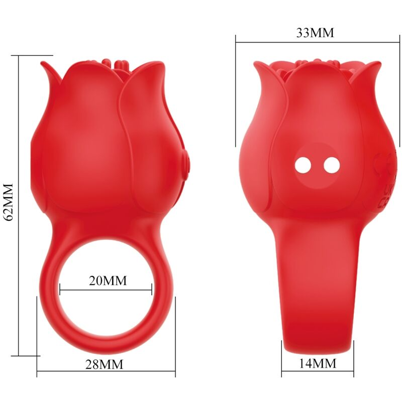 PRETTY LOVE - VIBRADOR DE DEDO EM FORMA DE JAE ROSE 10 VIBRAÇÕES VERMELHO