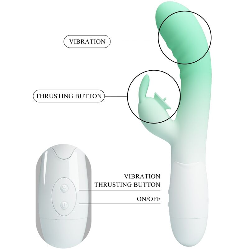PRETTY LOVE - VIBRADOR CERBERUS RABBIT 30 VIBRAÇÕES VERDE