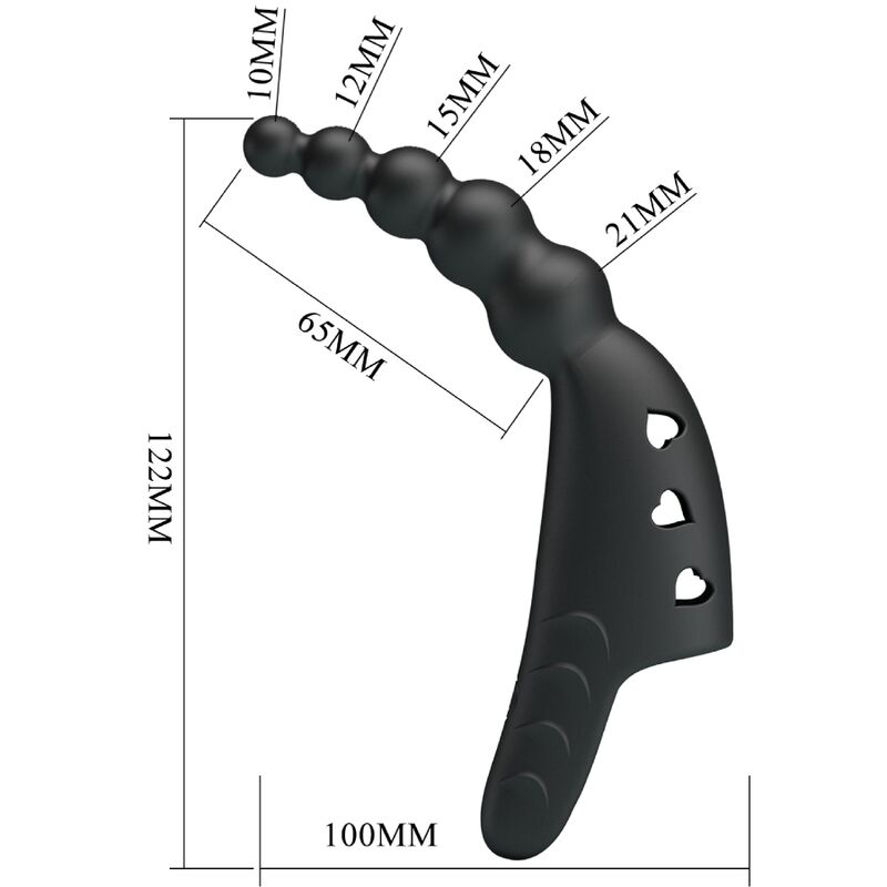 PRETTY LOVE - VIBRADOR DE DEDO JORDIN 10 VIBRAÇÕES PRETO