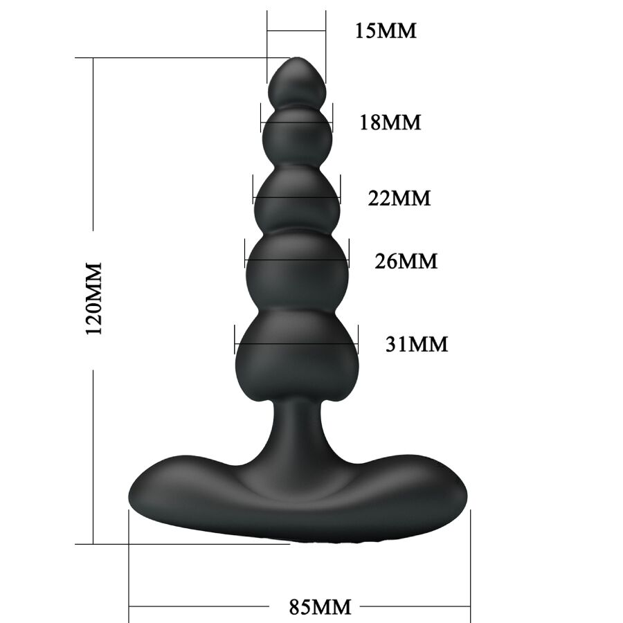 PRETTY LOVE - VIBRADOR ANAL CORBAN 10 VIBRAÇÕES PRETO