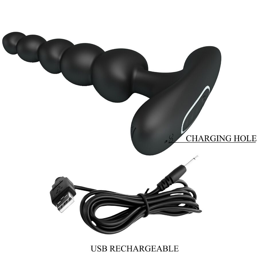 PRETTY LOVE - VIBRADOR ANAL CORBAN 10 VIBRAÇÕES PRETO