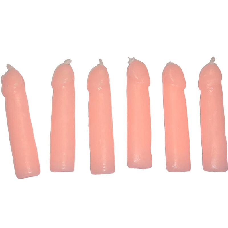 DIABLO PICANTE - 6 VELAS EM FORMA DE PÊNIS CARNE