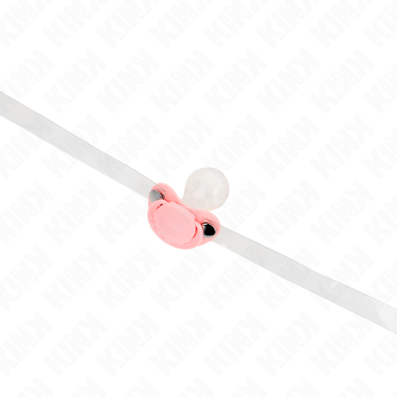 KINK - MORDAÇA EM FORMA DE CHUPETA ROSA 5,5 X 4 CM AJUSTÁVEL 43-60 CM
