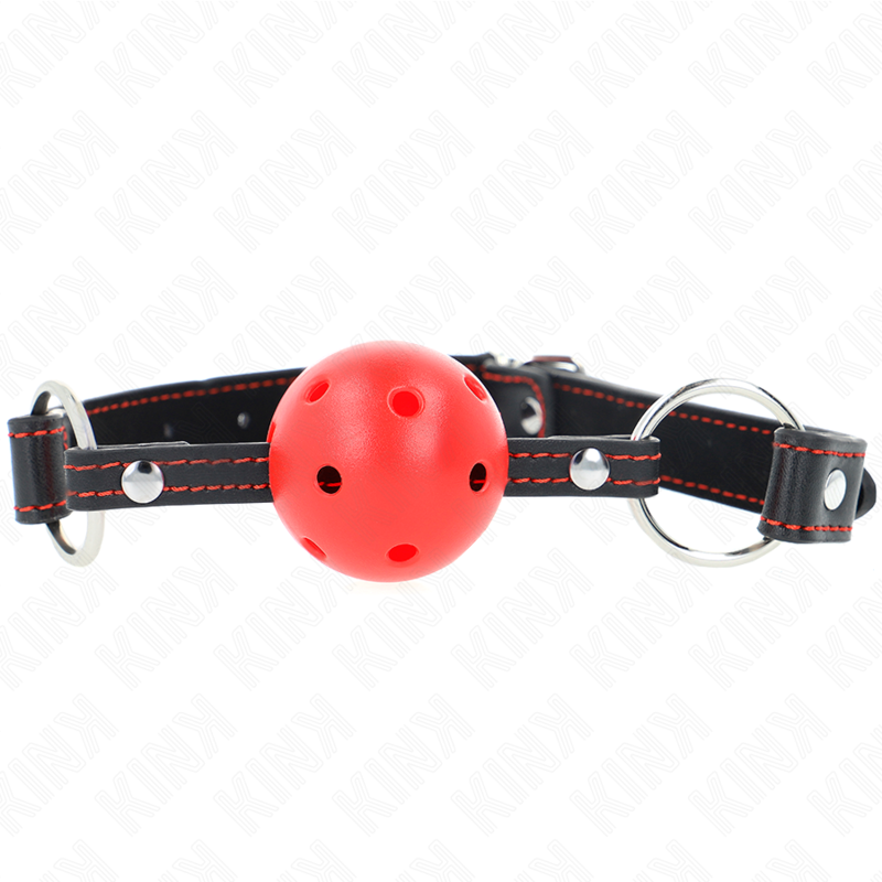 KINK - MORDAÇA DE BOLA VERMELHA OCA DURO MODELO 2 65 X 2,5 CM
