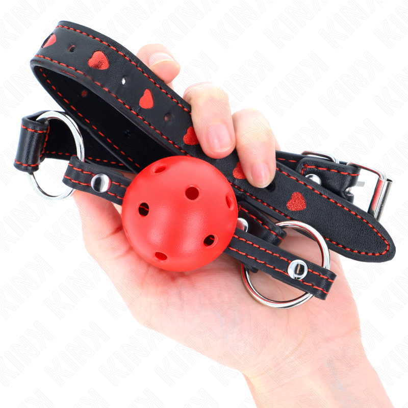 KINK - MORDAÇA DE BOLA VERMELHA OCA DURO MODELO 2 65 X 2,5 CM