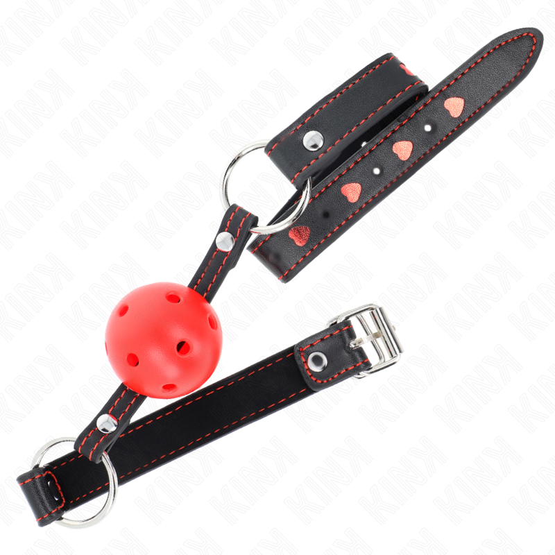 KINK - MORDAÇA DE BOLA VERMELHA OCA DURO MODELO 2 65 X 2,5 CM