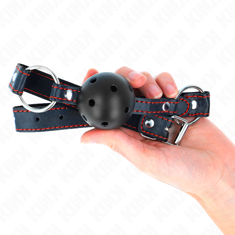 KINK - MORDAÇA DE BOLA PRETA OCA DURO MODELO 2 65 X 2,5 CM