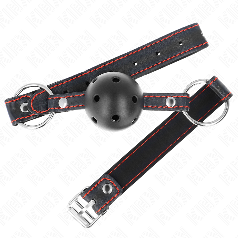 KINK - MORDAÇA DE BOLA PRETA OCA DURO MODELO 2 65 X 2,5 CM