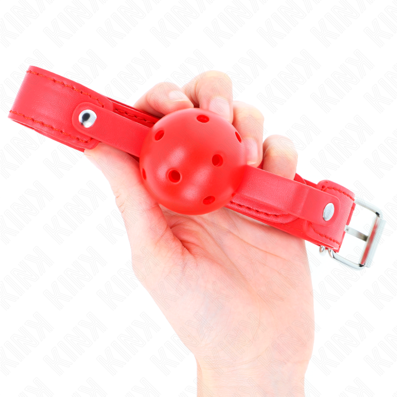 KINK - BOLA RESPIRÁVEL VERMELHA 4,5 CM MORDAÇA 65 X 2,5 CM