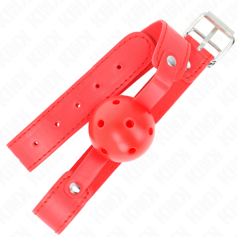 KINK - BOLA RESPIRÁVEL VERMELHA 4,5 CM MORDAÇA 65 X 2,5 CM