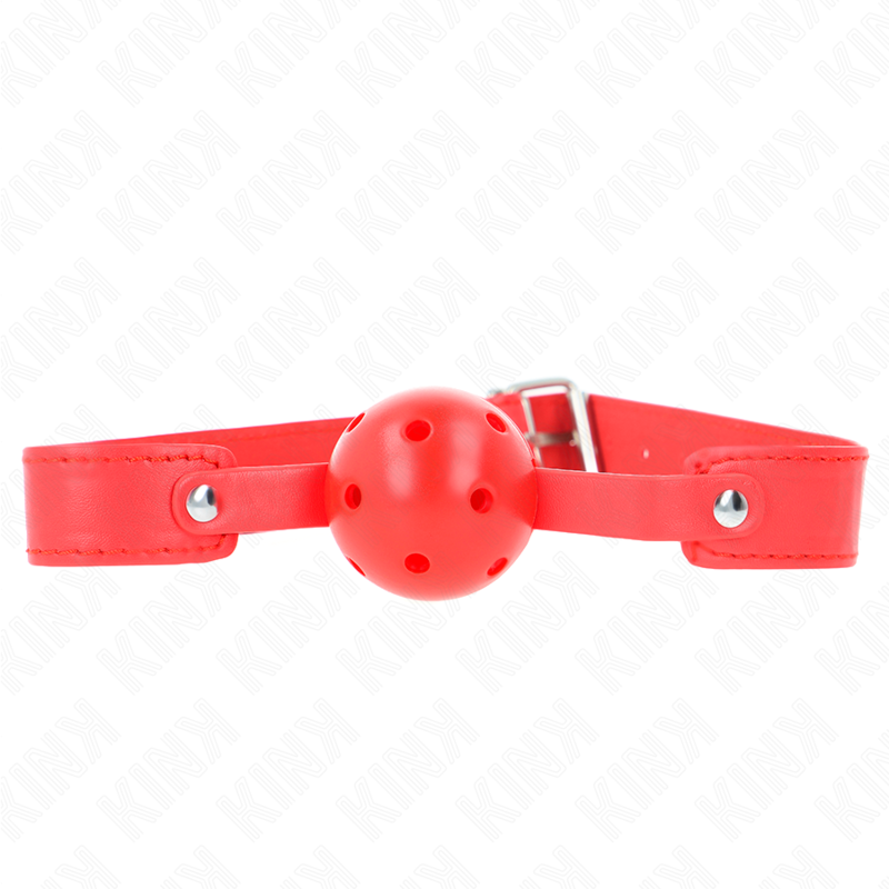 KINK - BOLA RESPIRÁVEL VERMELHA 4,5 CM MORDAÇA 65 X 2,5 CM
