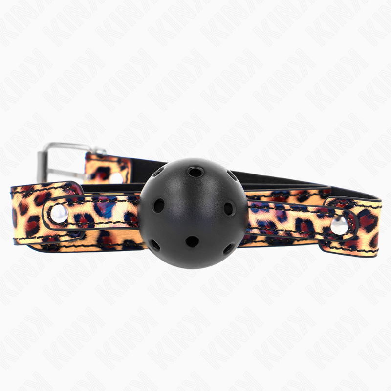 KINK - BOLA RESPIRÁVEL LEOPARDO 4,5 CM MORDAÇA 65 X 2,5 CM