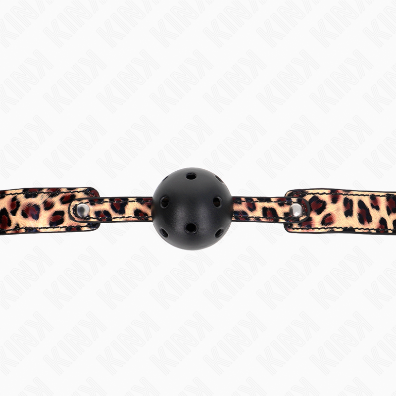 KINK - BOLA RESPIRÁVEL LEOPARDO 4,5 CM MORDAÇA 65 X 2,5 CM