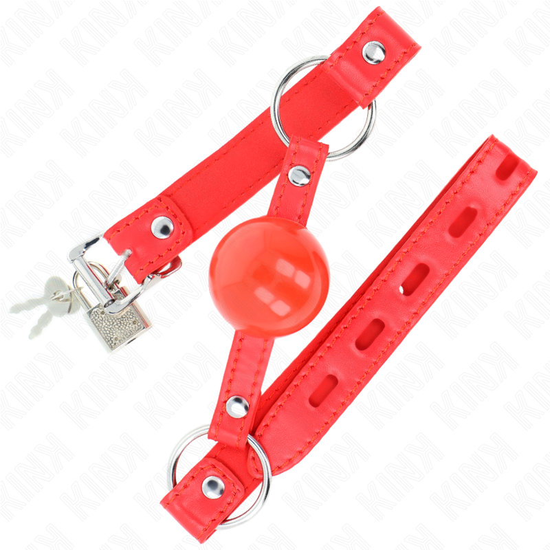 KINK - MORDAÇA BOLA TPE 4 CM COM FECHADURA ROJO 60 X 2 CM