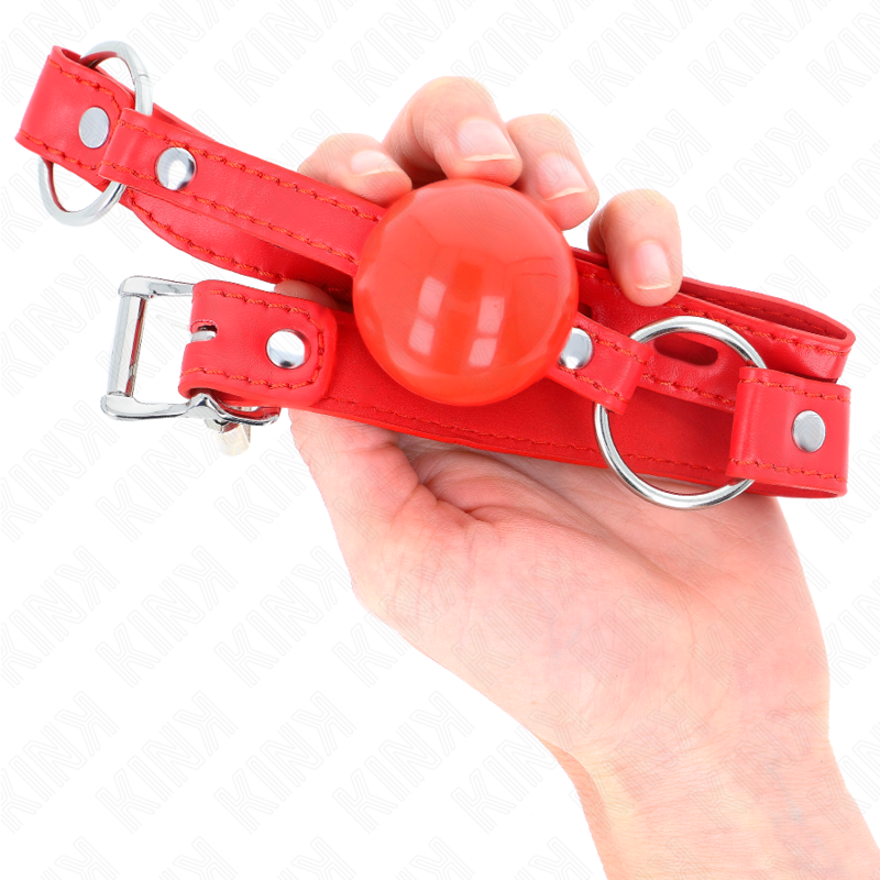 KINK - MORDAÇA BOLA TPE 4 CM COM FECHADURA ROJO 60 X 2 CM