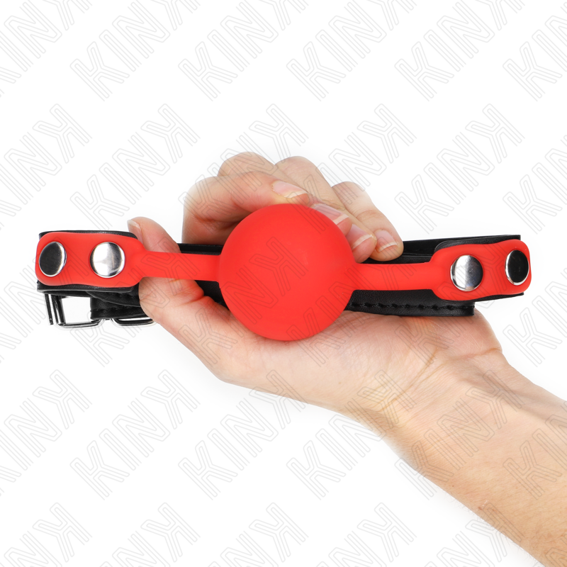 KINK - BOLA SILICONE VERMELHA MORDAÇA 4 CM 60 X 2 CM