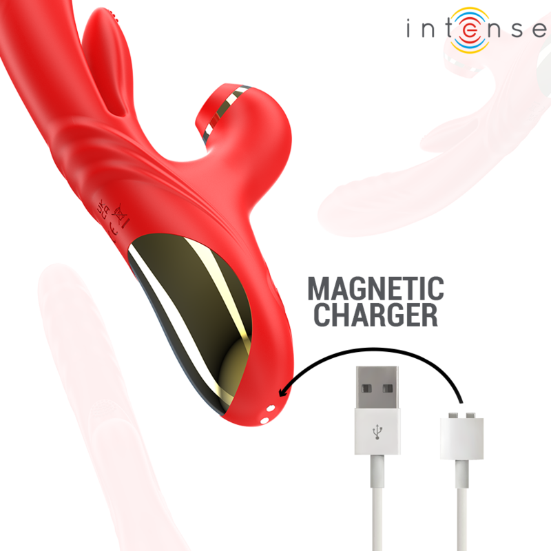 INTENSE - KAROL MULTIFUNÇÃO VIBRADOR THRUST & ESTIMULAÇÃO & ONDAS ESTIMULANTES VERMELHO