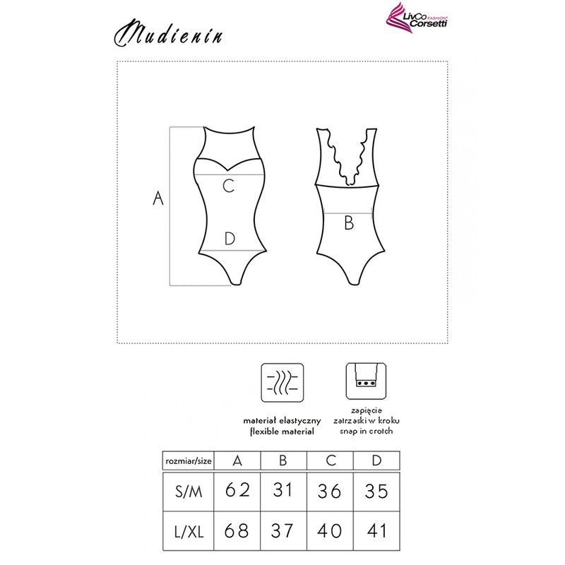 LIVCO CORSETTI FASHION - MUDIENIN LC 90654 BODY PRETO L/XL