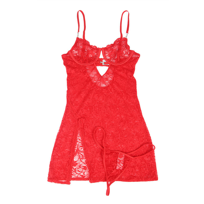 SUBBLIME - 954215 BABYDOLL DE RENDA COM ALÇAS AJUSTÁVEIS VERMELHO L/XL