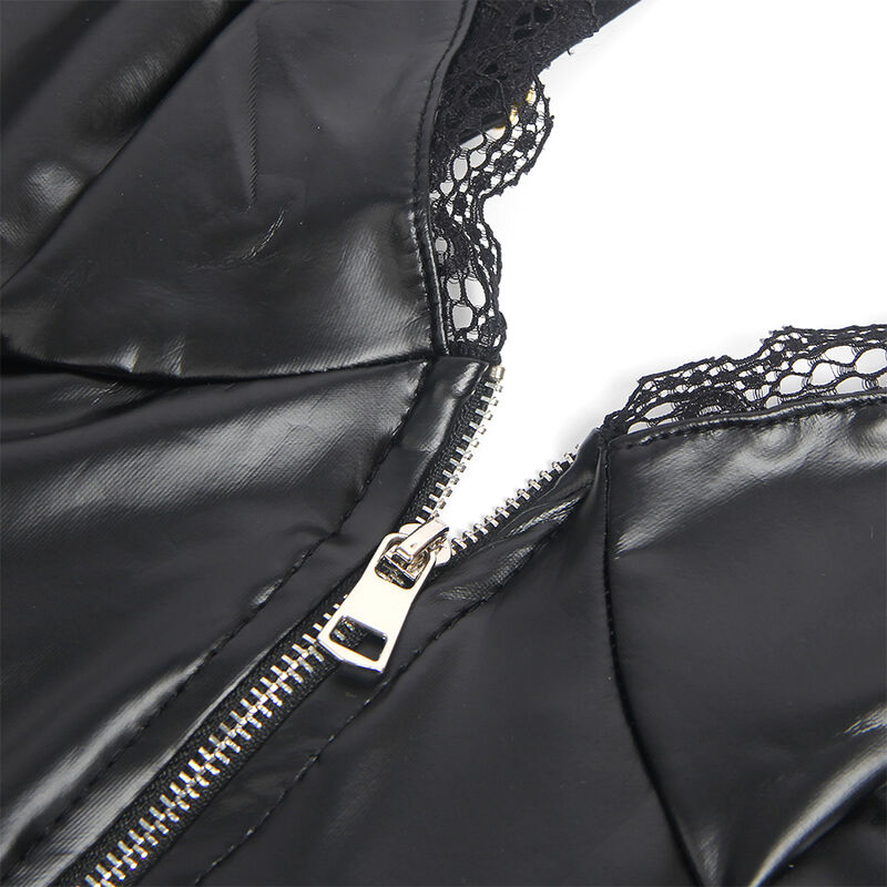 SUBBLIME - 955458 BODY COURO PRETO COM ZÍPER S/M