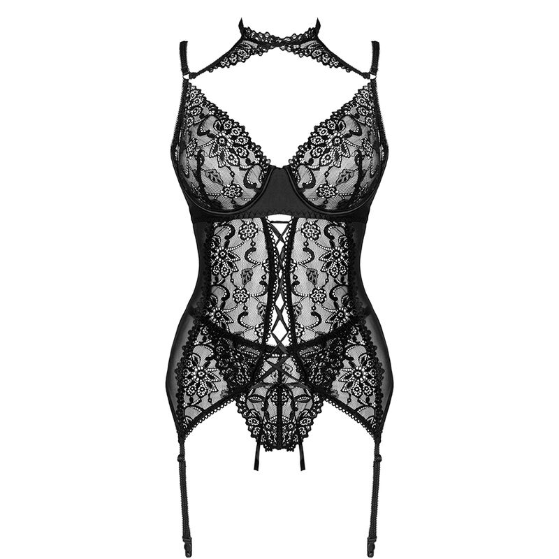 LIVCO CORSETTI FASHION - COLEO GIELLANDRA FOR THE SENSES CORSET + CALCINHA PRETA L/XL