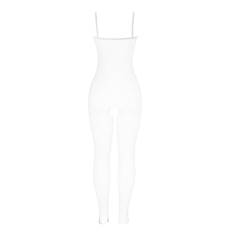 SUBBLIME - 951740 BODYSTOCKING BRANCO REDE DE ARRASTO SEM FUNDO COM LAOS TAMANHO ÚNICO