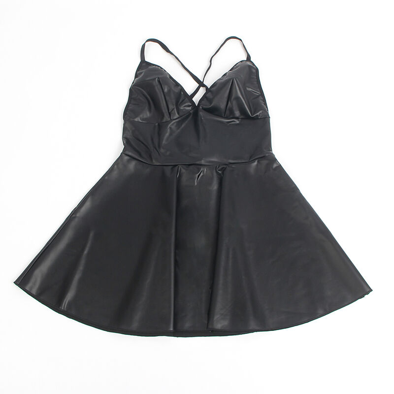 SUBBLIME - 955380 VESTIDO COM ALÇAS DE COURO PRETO L/XL