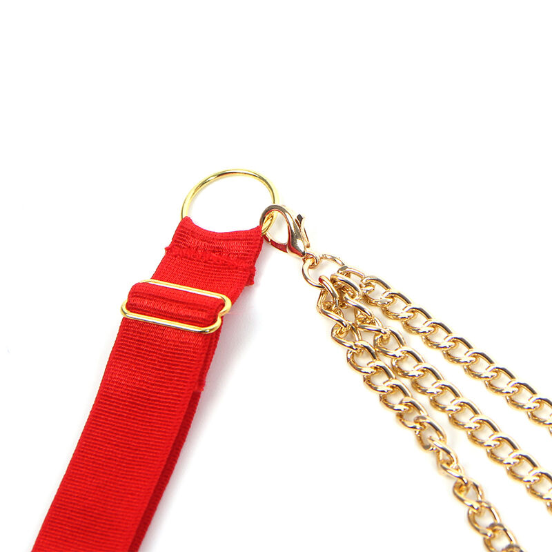 SUBBLIME - 955526 CONJUNTO DE SUTIÃ COM CORRENTES E MALHA CORAÇÃO VERMELHO L/XL