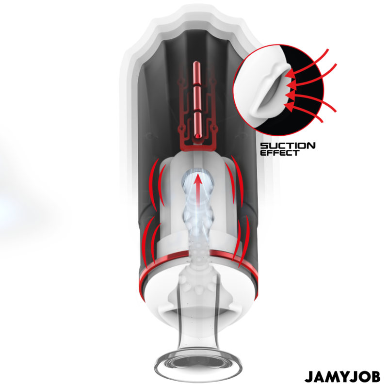 JAMYJOB - MASTURBADOR BOCAL AUTOMÁTICO MEGABITE 5 MODOS ESTIMULANDO ONDAS E VIBRAÇÃO