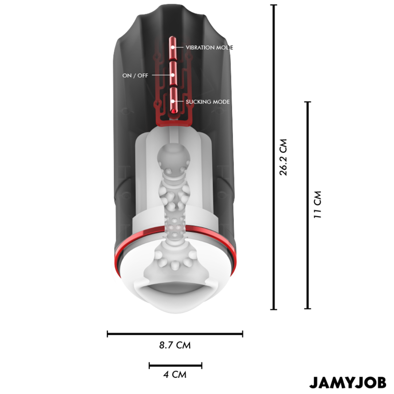 JAMYJOB - MASTURBADOR BOCAL AUTOMÁTICO MEGABITE 5 MODOS ESTIMULANDO ONDAS E VIBRAÇÃO