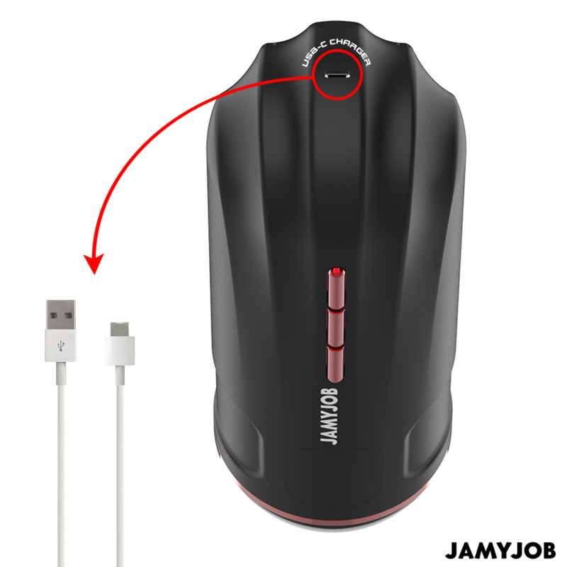 JAMYJOB - MASTURBADOR BOCAL AUTOMÁTICO MEGABITE 5 MODOS ESTIMULANDO ONDAS E VIBRAÇÃO