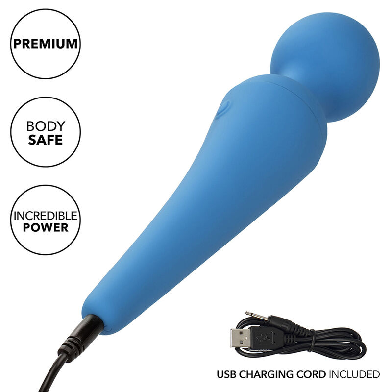 CALEXOTICS - COUTURE KIT VIBRADOR WAND 10 VIBRAÇÕES AZUL