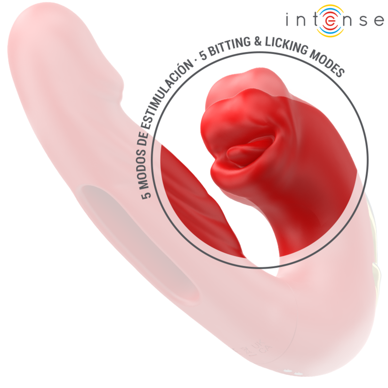 INTENSE - NATHY DUPLO VIBRADOR COM BOCA MULTIFUNCIONAL ESTIMULANTE VERMELHO