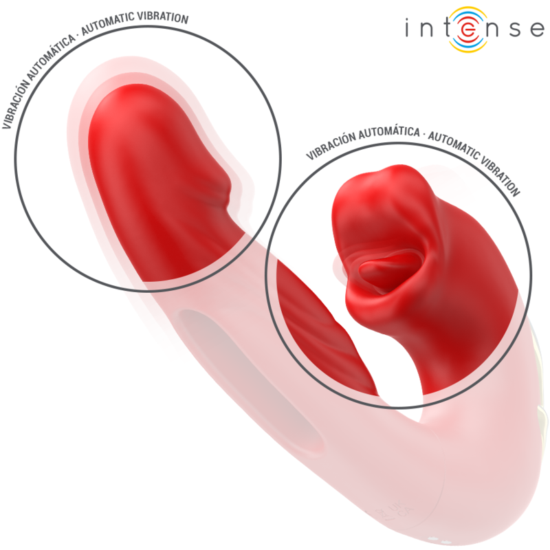 INTENSE - NATHY DUPLO VIBRADOR COM BOCA MULTIFUNCIONAL ESTIMULANTE VERMELHO