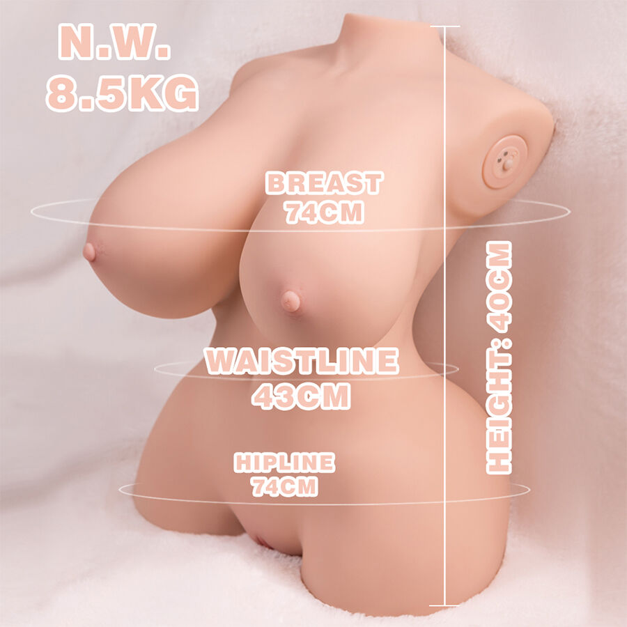 XISE - TORSO REALISTA DE IMPULSO PEQUENO COM VIBRAÇÃO FEMININA 40 CM