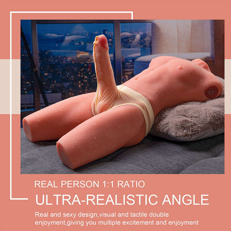 XISE - JASON MEIO CORPO TORSO MASCULINO REALISTA COM IMPULSO E VIBRAÇÃO 55 CM