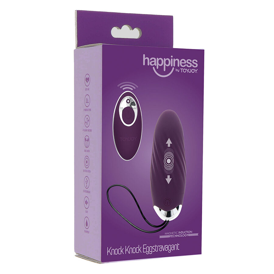 TOYJOY - FELICIDADE KNOCK KNOCK EGGSTAVAGANT VIBRADOR CONTROLE REMOTO ROXO
