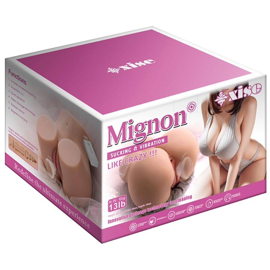XISE - MIGNON SUCKING MASTURBADOR VAGINA REALISTA COM VIBRAÇÃO E ONDAS ESTIMULANTES E CONTROLE REMOTO 6 KG