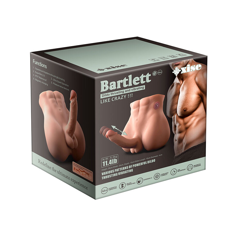 XISE - BERTLETT DILDO ASS DILDO REALISTA E ÂNUS MASTURBADOR POSIÇÃO FRONTAL COM IMPULSIONAMENTO 18 CM