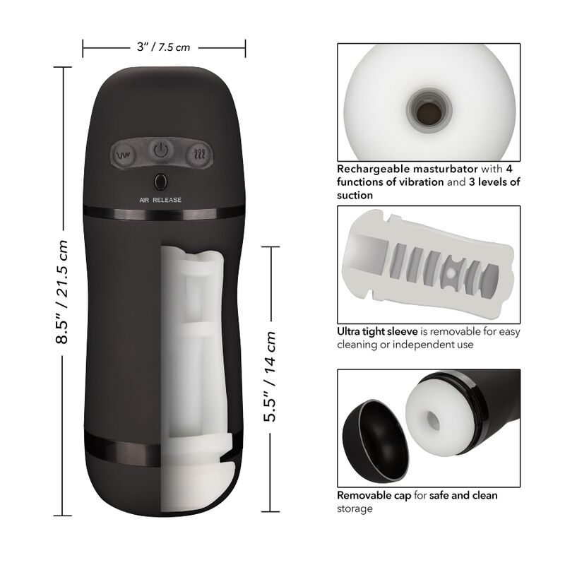 CALEXOTICS - MASTURBADOR OPTIMUM POWER COM VIBRAÇÃO E ONDAS ESTIMULANTES