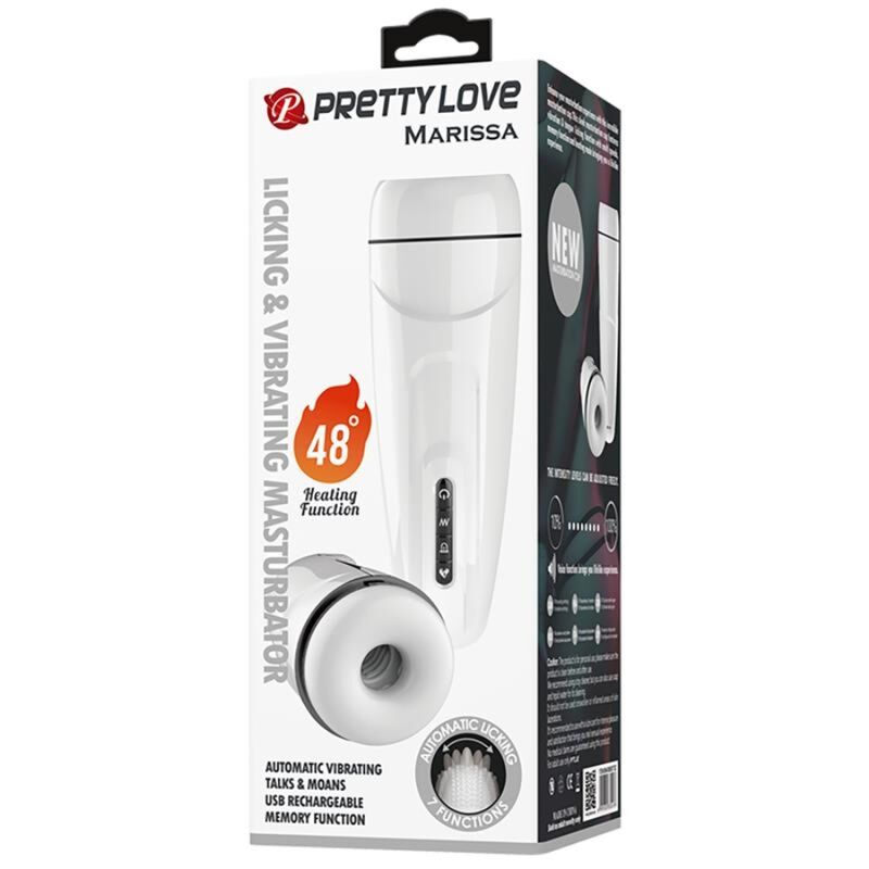 PRETTY LOVE - MASTURBADOR MASCULINO MARISSA VIBRAÇÃO, CALOR, VOZ E ONDAS ESTIMULANTES
